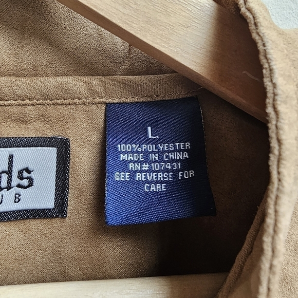 Badlands Las Vegas Golf Club Vest, Brown Faux Suede with Metal Snaps, Size Large - Picture 8 of 11